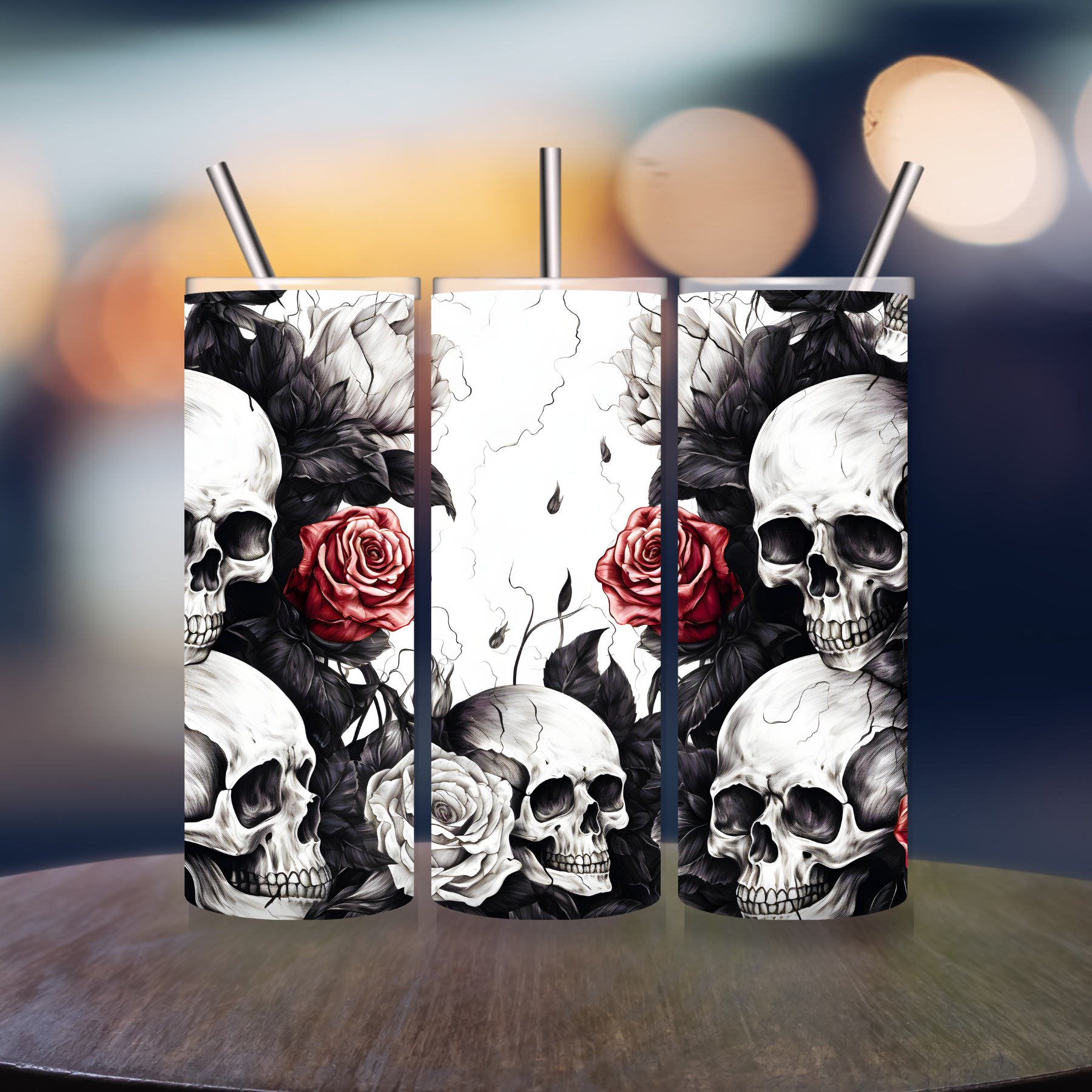 Red Rose Skull