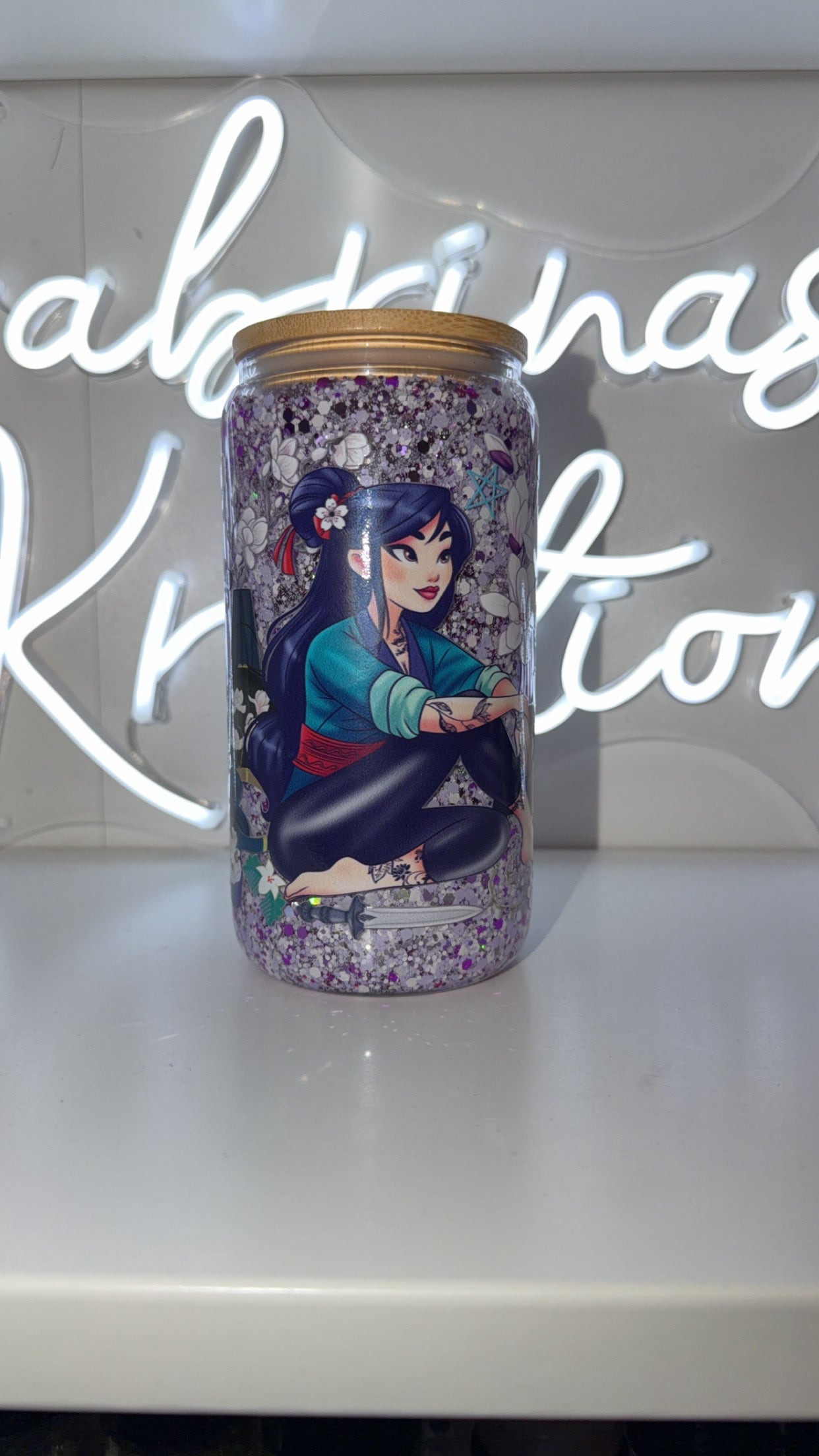 16oz glass Mulan