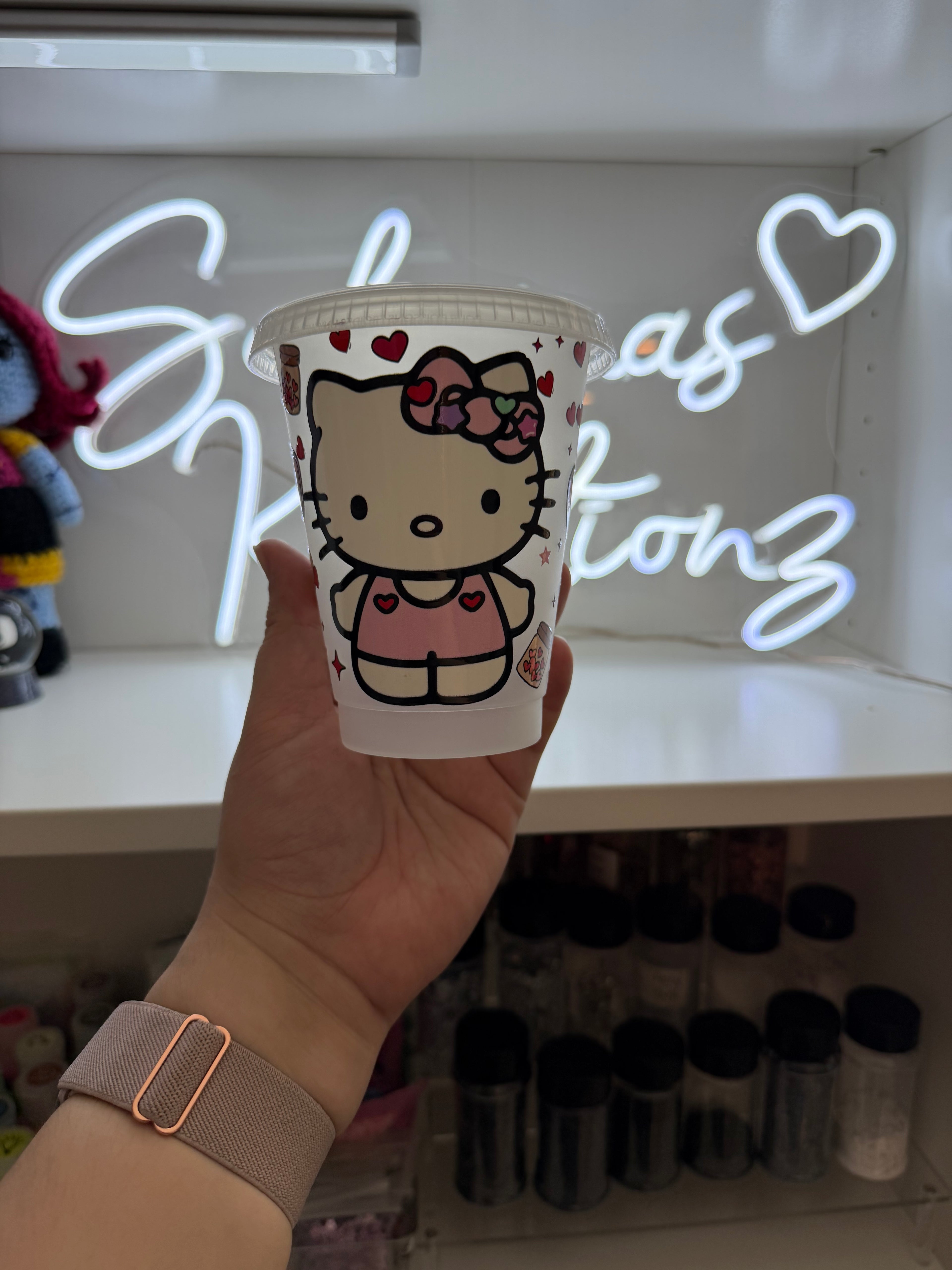 kids plastic cold cup 16oz hk hearts