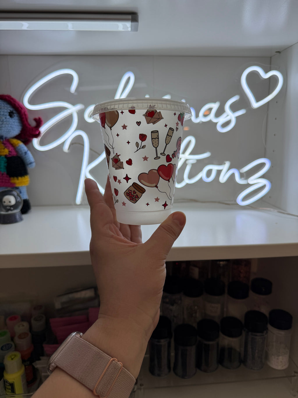 kids plastic cold cup 16oz hk hearts