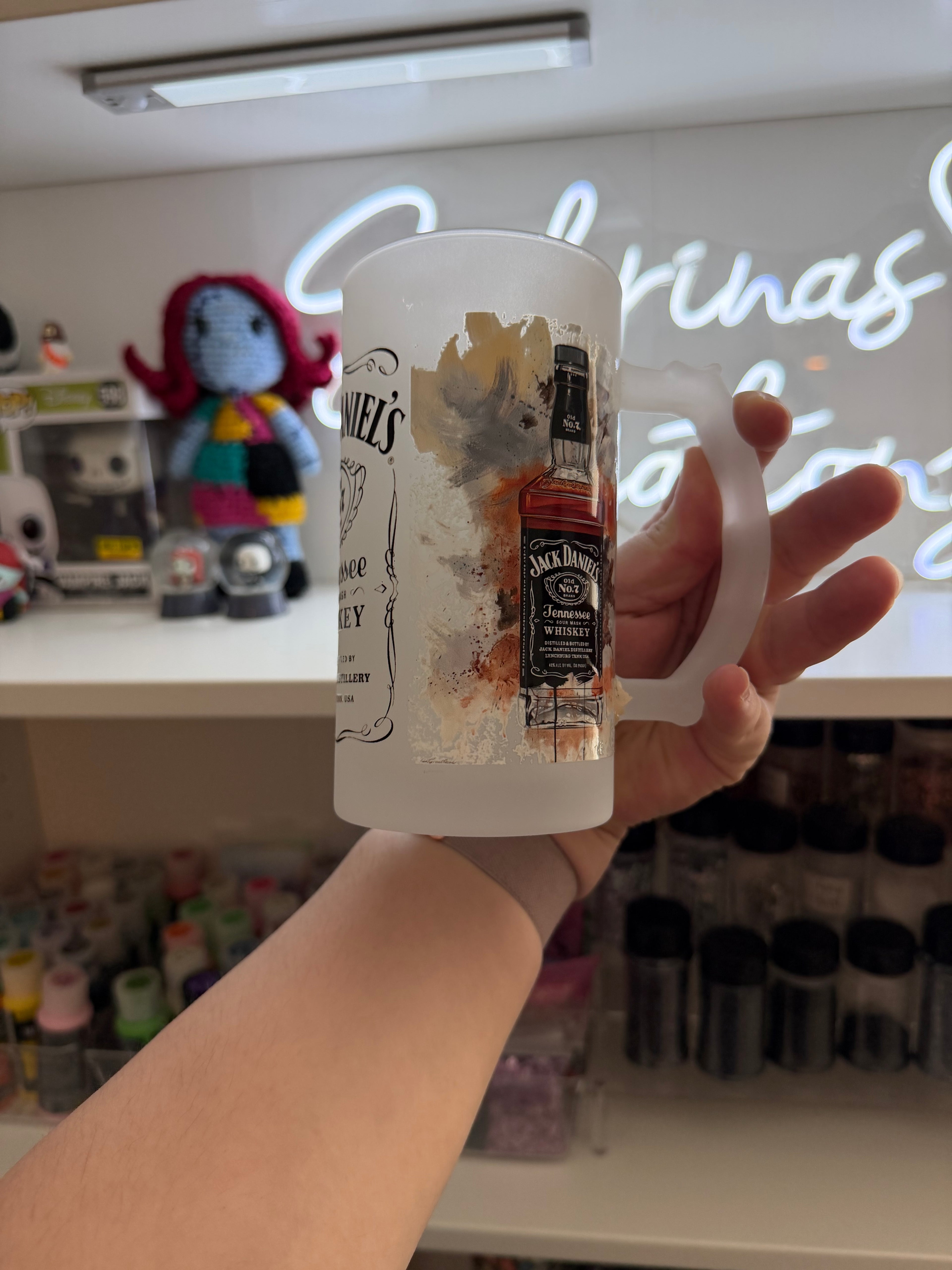 16oz frosted jack glass mug