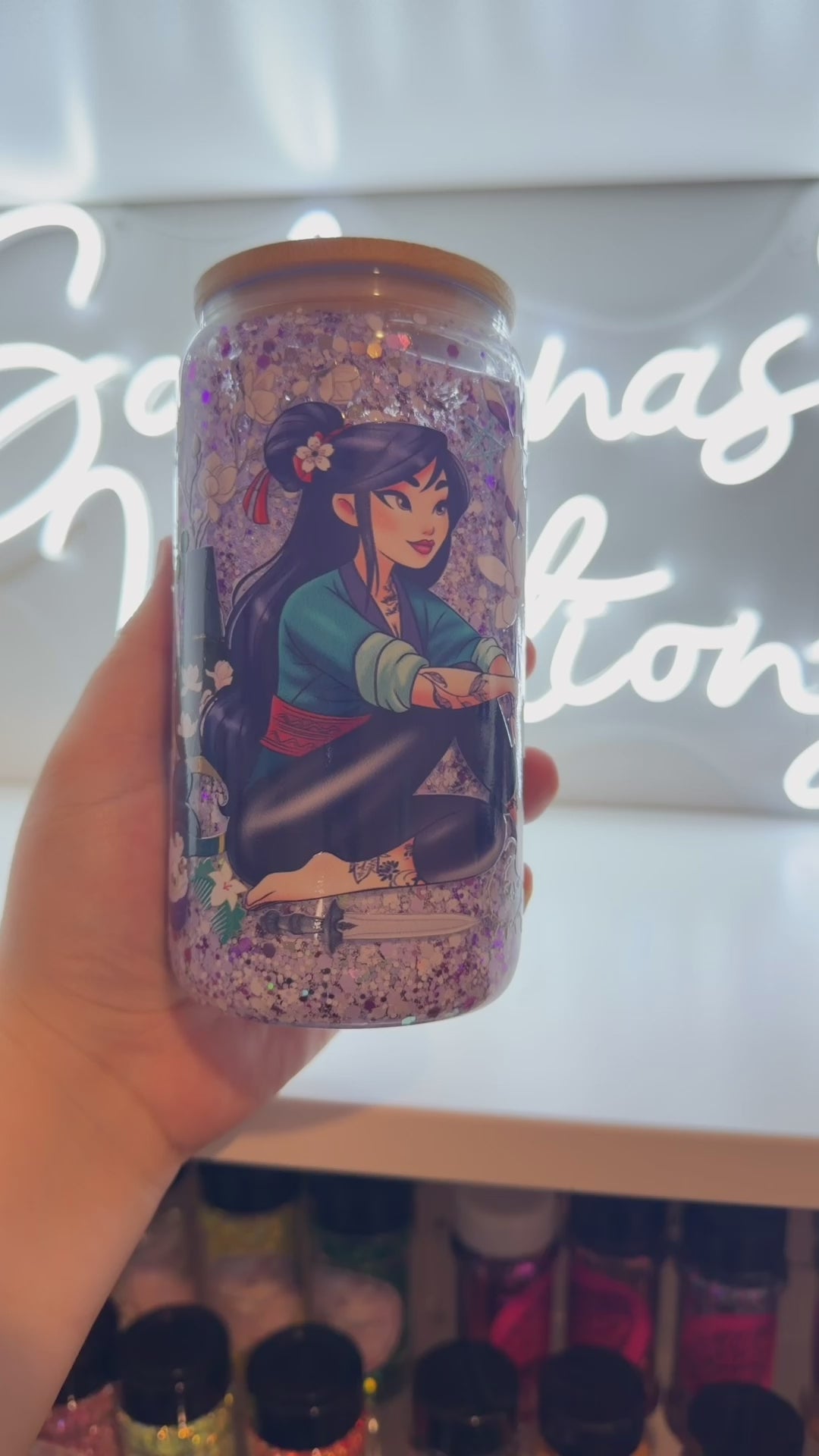 16oz glass Mulan